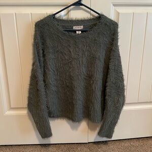 Sweater- fuzzy and soft- slate green. Size M